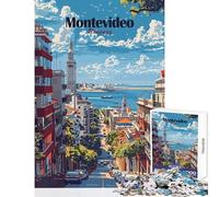 Jigsaw Puzzles for Adults1000 Pieces Montevideo, Uruguay Cityscape Art Shared Joyful Family Experience Wonderful Christmas Surprise Gifts (38x52cm)