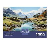 Jigsaw Puzzles for Adults1000 Pieces Mountain River Landscape Painting Jigsaws for Adults Family Game Analysis And Logic Christmas Birthday Gifts 70x50cm/1000pcs