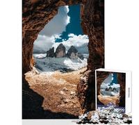 Jigsaw Puzzles for Adults1000 Pieces Mountain View from Cave Practical Game Perfect Decoration Toy Wall Decor for Is Ideal As A Gifts (50X75CM)