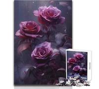 Jigsaw Puzzles for Adults1000 Pieces Mourning Red Roses Soothing Relaxing Leisure Time Accurate Interlock Precision Toy Size 50x75cm