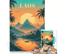 Jigsaw Puzzles for Adults1000 Pieces Mystical Twilight Over Laos Practical Game Decompressing Intellectual Birthday Present,Travel Gifts 50x75cm