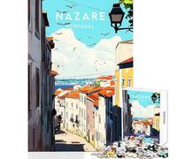 Jigsaw Puzzles for Adults1000 Pieces Nazaré, Portugal Street View Shared Joyful Family Experience Wonderful Christmas Surprise Gifts (38x26cm)