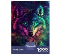 Jigsaw Puzzles for Adults1000 Pieces Neon Wolf Galaxy -5 Puzzle for Adults Brain Teaser Game A Work of Art Fun Activities at Home 38x26cm/1000pcs
