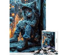 Jigsaw Puzzles for Adults1000 Pieces Nightwatch Cat Explorer Impossible Game Perfect Decoration Educational Toy Fun Activities at Home (26X38cm)