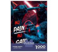 Jigsaw Puzzles for Adults1000 Pieces No Pain No Gain Gorilla Jigsaws for Adults Hands-on Game Enhance Memory Fun Activities at Home 70x50cm/1000pcs