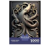 Jigsaw Puzzles for Adults1000 Pieces Octopus Golden Art Deco Jigsaw for Adults Family Game Precision Cutting Unique Birthday And Xmas Gifts 38x26cm/1000pcs