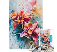 Jigsaw Puzzles for Adults1000 Pieces Orchid Painting Fun at Home Activities, Birthday Present Relaxing Games for 14+ Puzzle Game Offered (38x26cm)