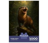 Jigsaw Puzzles for Adults1000 Pieces Otter on Rock in Forest Puzzle for Adults Brain Teaser Game A Work of Art Fun Activities at Home 38x26cm/1000pcs