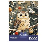 Jigsaw Puzzles for Adults1000 Pieces Owl Christmas Ornament Puzzle for Adults Brain Teaser Game A Work of Art Fun Activities at Home 70x50cm/1000pcs