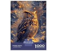 Jigsaw Puzzles for Adults1000 Pieces Owl in Winter Glow Puzzle for Adults Brain Teaser Game A Work of Art Fun Activities at Home 52x38cm/1000pcs