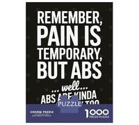 Jigsaw Puzzles for Adults1000 Pieces Pain Is Temporary, Abs Are Too Jigsaw for Adults Family Game Precision Cutting Unique Birthday And Xmas Gifts 70x50cm/1000pcs