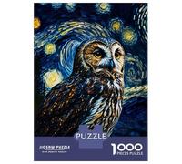 Jigsaw Puzzles for Adults1000 Pieces Paint Starry Night Owl Adult Puzzles Relaxing Games But Fun And Humorous Fun Activities at Home 52x38cm/1000pcs