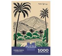 Jigsaw Puzzles for Adults1000 Pieces Palm Springs Landscape Illustration Puzzle for Adults Brain Teaser Game A Work of Art Fun Activities at Home 52x38cm/1000pcs