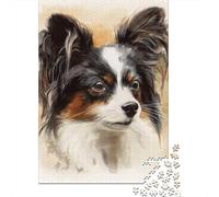 Jigsaw Puzzles for Adults1000 Pieces Papillon Dog Art Print Adult Jigsaw Puzzle Toy Wall Decor Analysis And Logic Challenging Game Gifts 38x26cm/1000pcs