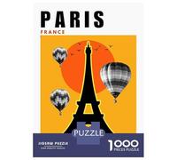 Jigsaw Puzzles for Adults1000 Pieces Paris - France Mid Century Modern Collage Travel Poster Jigsaw for Adults Family Game Wall Decoration Challenging Game Gifts 70x50cm/1000pcs