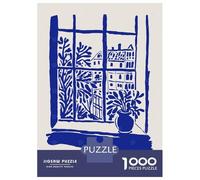 Jigsaw Puzzles for Adults1000 Pieces Paris Window View Jigsaw for Adults Family Game Precision Cutting Unique Birthday And Xmas Gifts 38x26cm/1000pcs