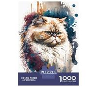 Jigsaw Puzzles for Adults1000 Pieces Persian Cat Watercolor Puzzle for Adults Brain Teaser Game A Work of Art Fun Activities at Home 70x50cm/1000pcs