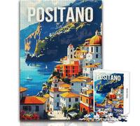 Jigsaw Puzzles for Adults1000 Pieces Positano Italy Coastal Townscape Educational Family Game Perfect Decoration Art Work Gift Size 50x75cm