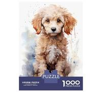 Jigsaw Puzzles for Adults1000 Pieces Puppy Poodle in Watercolor Puzzle for Adults Brain Teaser Game A Work of Art Fun Activities at Home 52x38cm/1000pcs
