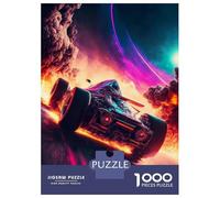 Jigsaw Puzzles for Adults1000 Pieces Race Car In Space Flames Adult Puzzles Fun Games Difficult Challenge Fun at Home Activities, 52x38cm/1000pcs