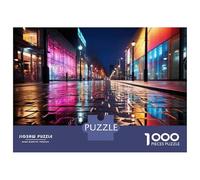 Jigsaw Puzzles for Adults1000 Pieces Rainy Night Cityscape Jigsaws for Adults Family Game Analysis And Logic Christmas Birthday Gifts 38x26cm/1000pcs