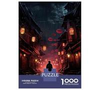 Jigsaw Puzzles for Adults1000 Pieces Rainy Night Lanterns Street Teenager Puzzles Relax Games A Work of Art Unique Birthday And Xmas Gifts 52x38cm/1000pcs