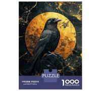 Jigsaw Puzzles for Adults1000 Pieces Raven And Golden Moon Jigsaws for Adults Hands-on Game Enhance Memory Fun Activities at Home 38x26cm/1000pcs