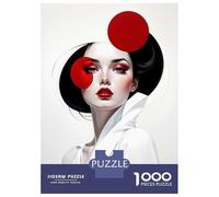 Jigsaw Puzzles for Adults1000 Pieces Red Circle Portrait Jigsaw for Adults Family Game Precision Cutting Unique Birthday And Xmas Gifts 38x26cm/1000pcs