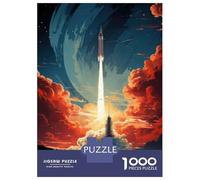 Jigsaw Puzzles for Adults1000 Pieces Rocket Launch Art Print Jigsaws for Adults Family Game Analysis And Logic Christmas Birthday Gifts 70x50cm/1000pcs