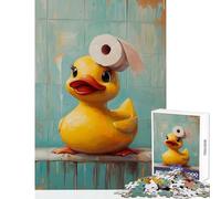 Jigsaw Puzzles for Adults1000 Pieces Rubber Duck with Toilet Paper Educational Game For Family Fun Educational Toy Interesting Stress Reduction (50x75cm)