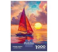 Jigsaw Puzzles for Adults1000 Pieces Sailing Into Sunset -1 Puzzle for Adults Brain Teaser Game A Work of Art Fun Activities at Home 38x26cm/1000pcs