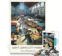 Jigsaw Puzzles for Adults1000 Pieces Saint John City Market, Hands-on Game, Decompressing Intellectual, Suitable for Desktop Decoration 50x75cm