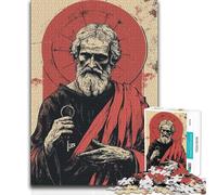 Jigsaw Puzzles for Adults1000 Pieces Saint Peter Illustration with Key Toy Intellectual Game Staycation Kill Time Great Gift (size 38x26cm)