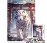Jigsaw Puzzles for Adults1000 Pieces Sakura Tiger Torii Path Shared Joyful Family Experience Wonderful Christmas Surprise Gifts (38x52cm)