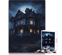 Jigsaw Puzzles for Adults1000 Pieces Scary Haunted House Soothing Relaxing Leisure Time Accurate Interlock Precision Toy Size 38x26cm