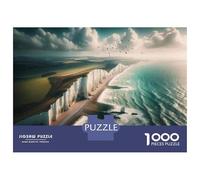 Jigsaw Puzzles for Adults1000 Pieces Seven Sisters Cliffs, England Teenager Puzzles Relax Games A Work of Art Unique Birthday And Xmas Gifts 70x50cm/1000pcs
