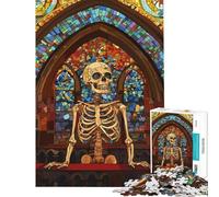 Jigsaw Puzzles for Adults1000 Pieces Skeleton in Church Puzzles for Adults Family Games Difficult Hard Fun Activities at Home (Size 38x26cm)