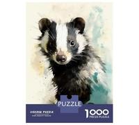 Jigsaw Puzzles for Adults1000 Pieces Skunk Beauty Watercolor Jigsaws for Adults Hands-on Game Enhance Memory Fun Activities at Home 38x26cm/1000pcs
