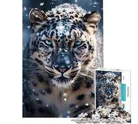 Jigsaw Puzzles for Adults1000 Pieces Snow Leopard Challenging Game Toys Educational Game Perfect Decoration Funny Gifts (Size 38x52cm)