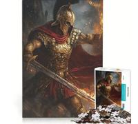 Jigsaw Puzzles for Adults1000 Pieces Sparta Warrior, Relaxing Games, Difficult Hard, with Matching Poster And Trivia Sheet 38x26cm