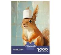 Jigsaw Puzzles for Adults1000 Pieces Squirrel with Toilet Paper Hat Jigsaws for Adults Hands-on Game Enhance Memory Fun Activities at Home 52x38cm/1000pcs
