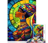 Jigsaw Puzzles for Adults1000 Pieces Stained Glass Egyptian Queen Practical Game Perfect Decoration Toy Wall Decor for Is Ideal As A Gifts (50X75CM)