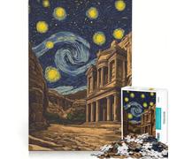 Jigsaw Puzzles for Adults1000 Pieces Starry Night Petra Jordan, Relax Games, Staycation Kill Time, Great Gift for Gaming 38x26cm