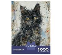 Jigsaw Puzzles for Adults1000 Pieces StarryEyed Kitten Adult Puzzles Fun Games Difficult Challenge Fun at Home Activities, 70x50cm/1000pcs
