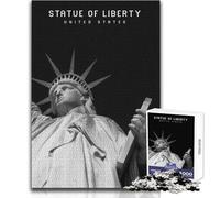 Jigsaw Puzzles for Adults1000 Pieces Statue of Liberty Beautiful Design Game Perfect Decoration Anti-Stress Toys Size 38x26cm