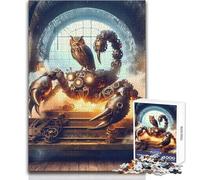 Jigsaw Puzzles for Adults1000 Pieces Steampunk Owl Scorpion Machine Learning Educational Relaxing Games Secret Santa Gifts (size 38x52cm)