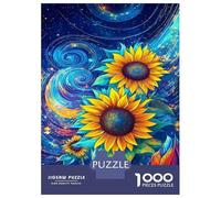 Jigsaw Puzzles for Adults1000 Pieces Sunflowers in The Night Sky Puzzle for Adults Brain Teaser Game A Work of Art Fun Activities at Home 70x50cm/1000pcs