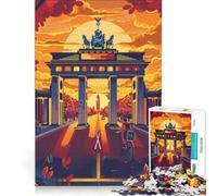 Jigsaw Puzzles for Adults1000 Pieces Sunset at The Berlin Gate, Relax Games, Staycation Kill Time, Great Gift for Gaming 50x75cm