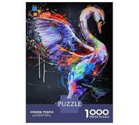 Jigsaw Puzzles for Adults1000 Pieces Swan Animal Painting Adult Puzzles Fun Games Difficult Challenge Fun at Home Activities, 52x38cm/1000pcs