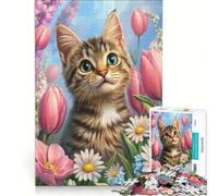 Jigsaw Puzzles for Adults1000 Pieces Tabby, Relaxing Games, Difficult Hard, with Matching Poster And Trivia Sheet 38x26cm